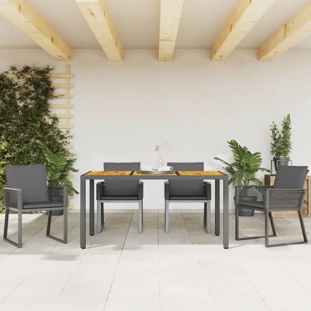 Outdoor Garden Chairs Set 4 Pcs Black Poly Rattan Cushioned Seating Furniture