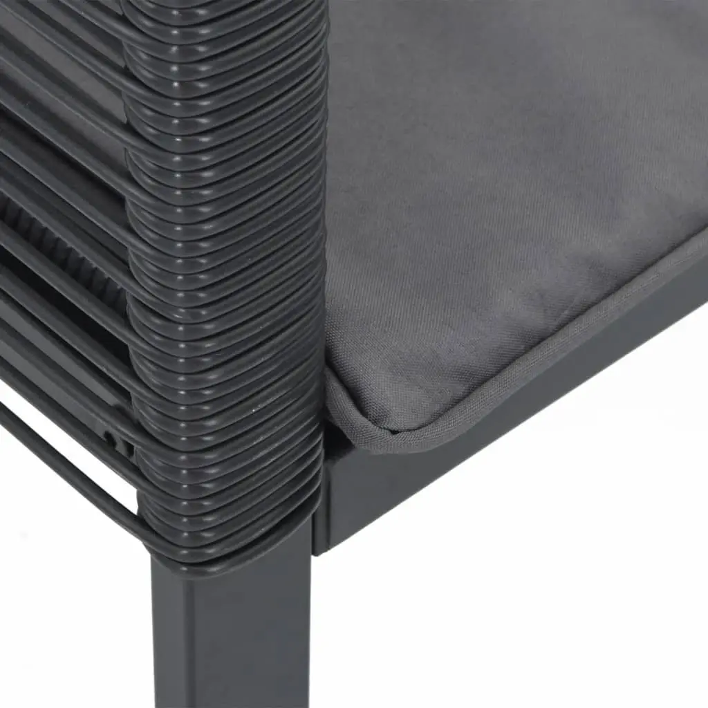 Outdoor Garden Chairs Set 4 Pcs Black Poly Rattan Cushioned Seating Furniture
