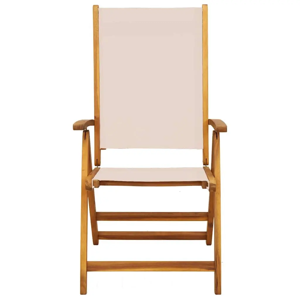 Folding Garden Chairs Adjustable Backrest 2 pcs Solid Wood Acacia Textilene Outdoor Seating