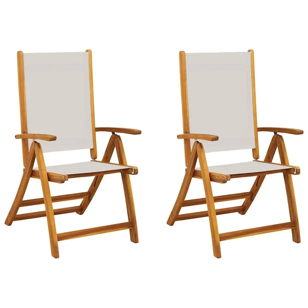 Folding Garden Chairs Adjustable Backrest 2 pcs Brown