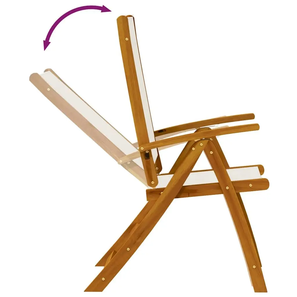 Folding Garden Chairs Adjustable Backrest 2 pcs Brown