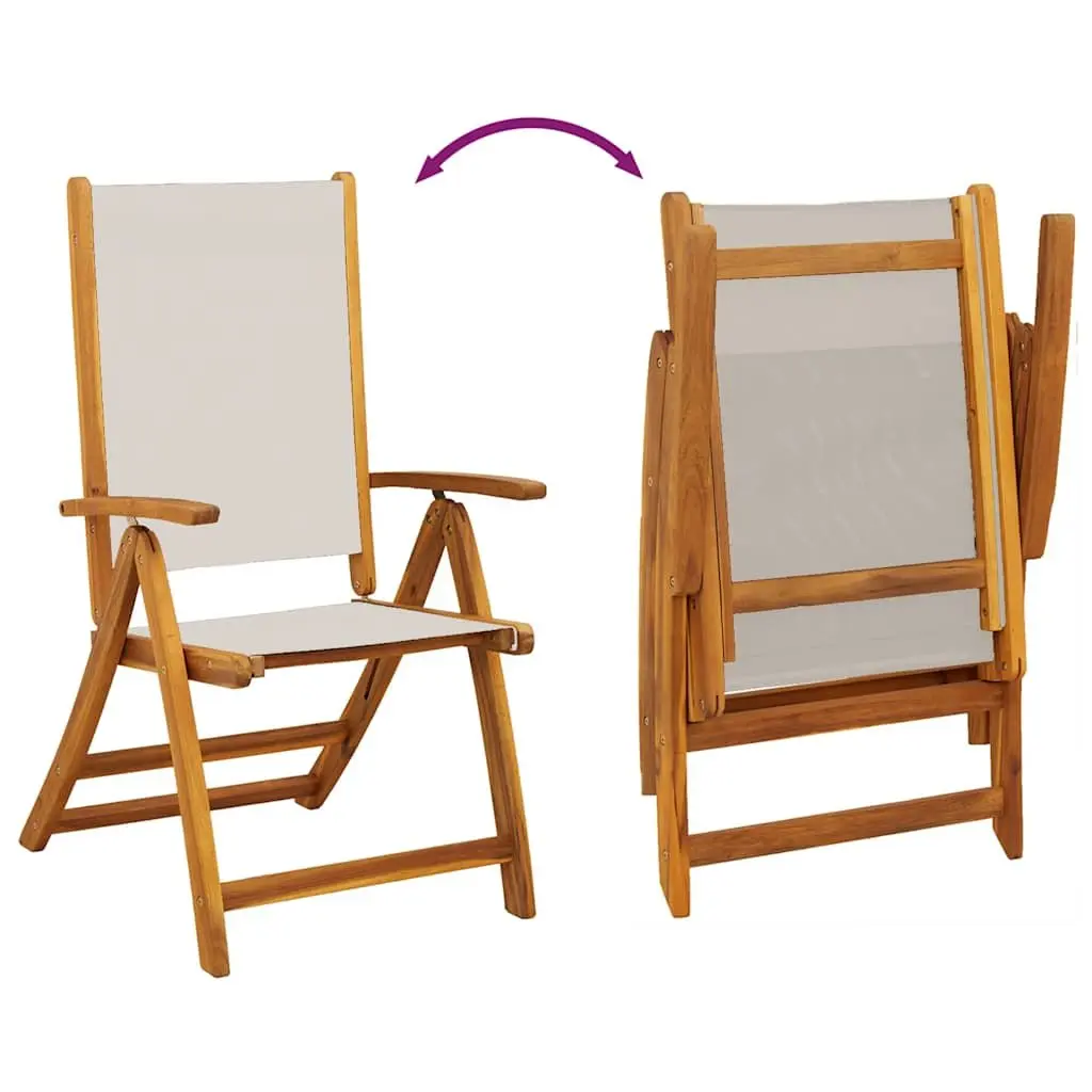 Folding Garden Chairs Adjustable Backrest 2 pcs Brown