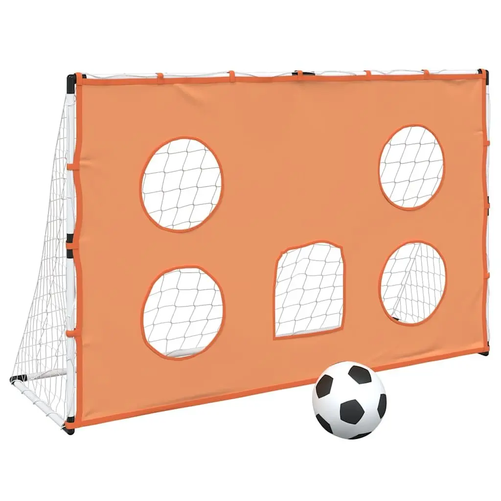 Kids Football Goal with Target Mat and Ball Indoor Outdoor 182x62x118cm White