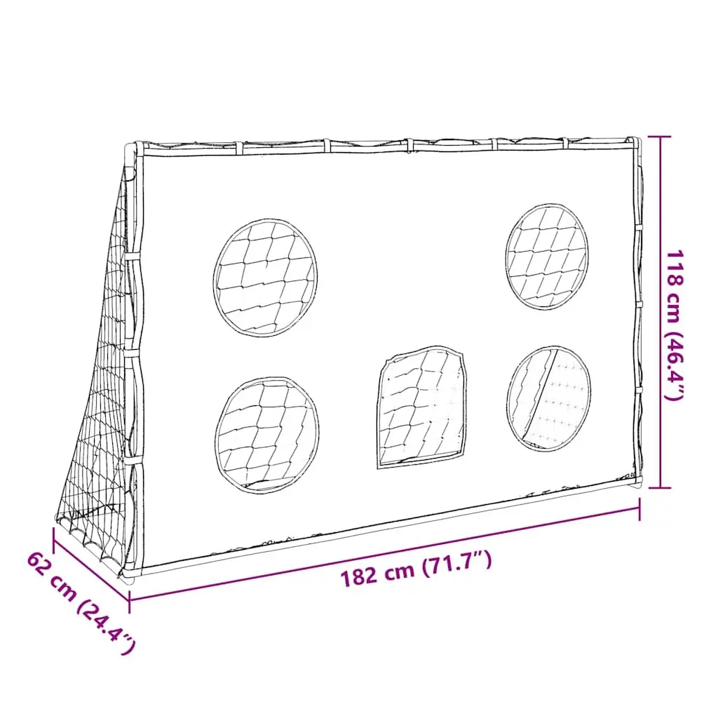 Kids Football Goal with Target Mat and Ball Indoor Outdoor 182x62x118cm White