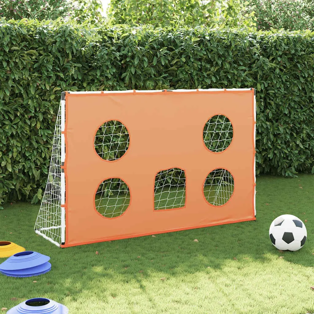 Kids Football Goal with Target Mat and Ball Indoor Outdoor 182x62x118cm White