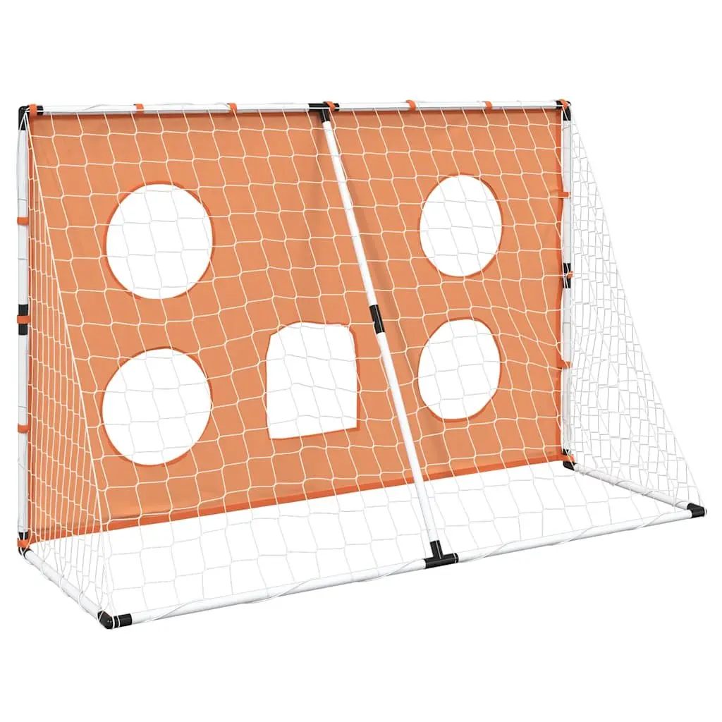 Kids Football Goal with Target Mat and Ball Indoor Outdoor 182x62x118cm White
