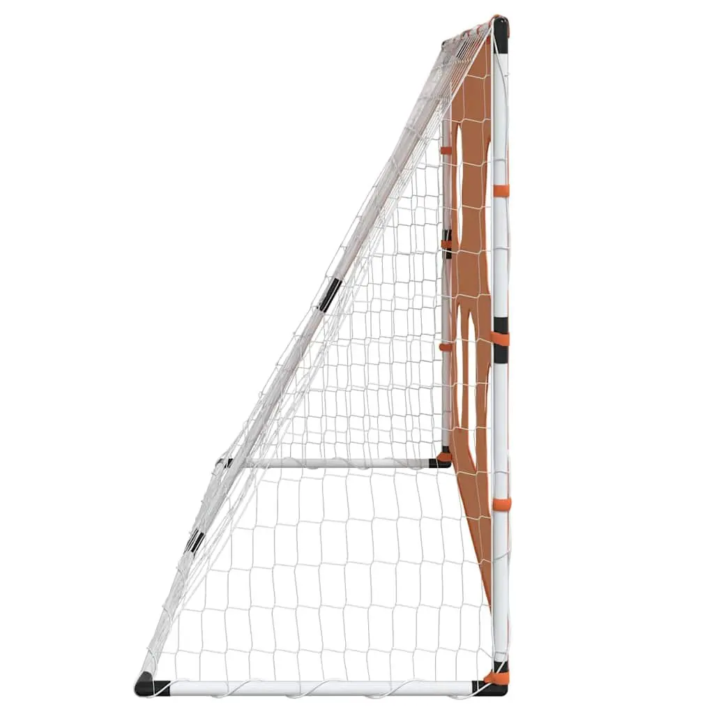 Kids Football Goal with Target Mat and Ball Indoor Outdoor 182x62x118cm White