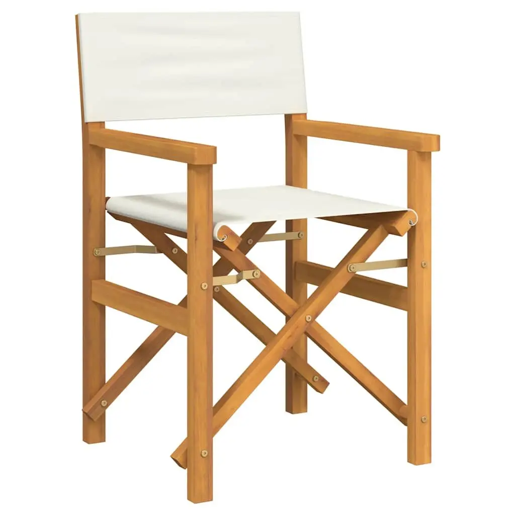 Folding Director's Chair Cream Outdoor Garden Patio Seating