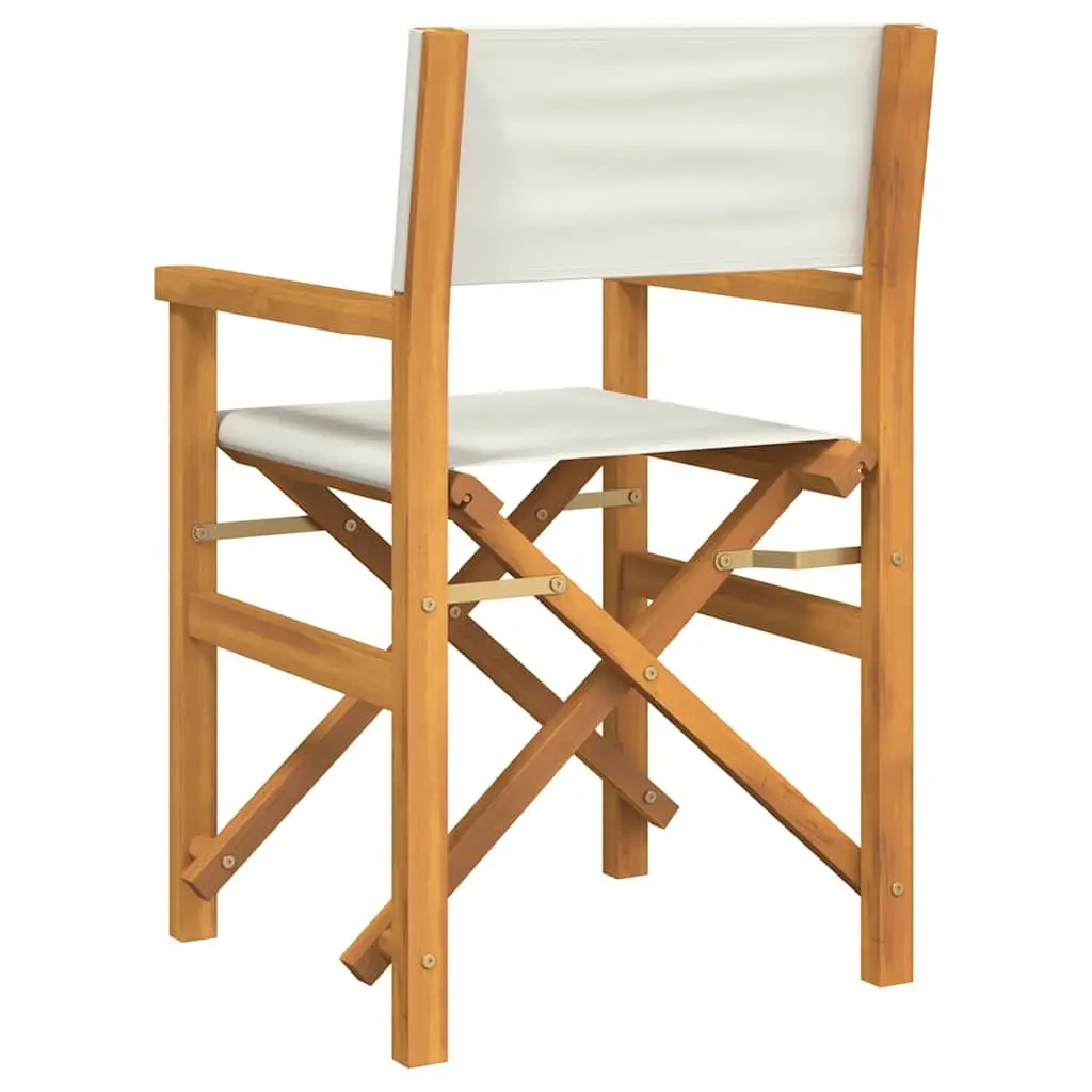 Folding Director's Chair Cream Outdoor Garden Patio Seating