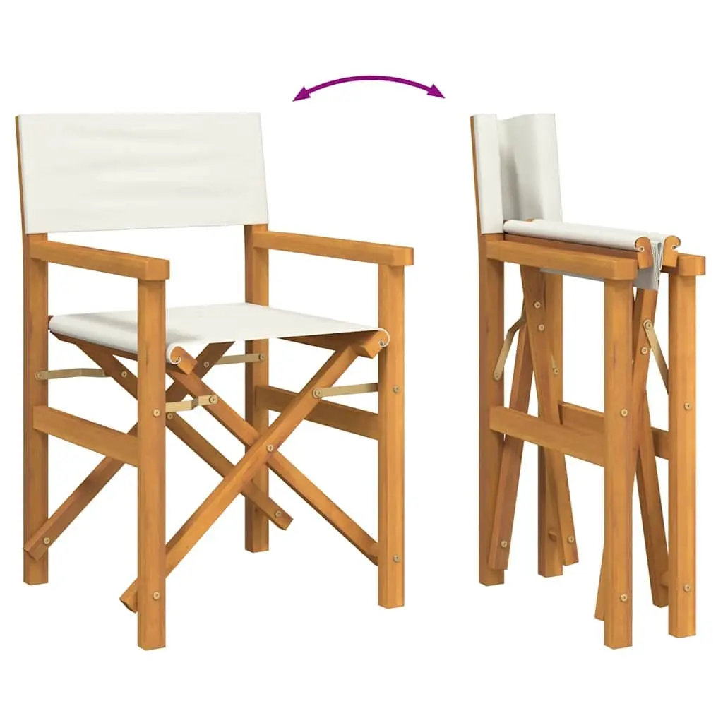 Folding Director's Chair Cream Outdoor Garden Patio Seating