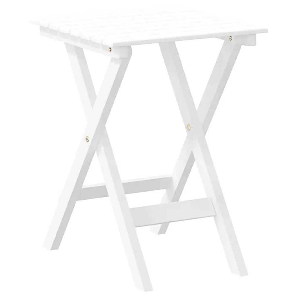 Foldable Side Table White Poplar Wood Lightweight Portable Indoor Outdoor