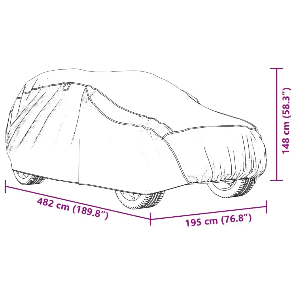 Car Cover SUV Hail Protection Full L Grey Silver UV Rain Snow Dust Storage Bag