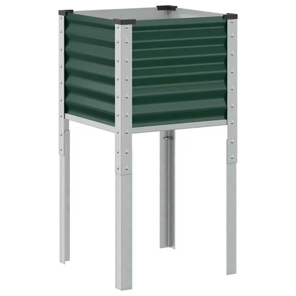 Garden Planter Box Green Steel 45x45x88 cm Outdoor Flower Pot Stand