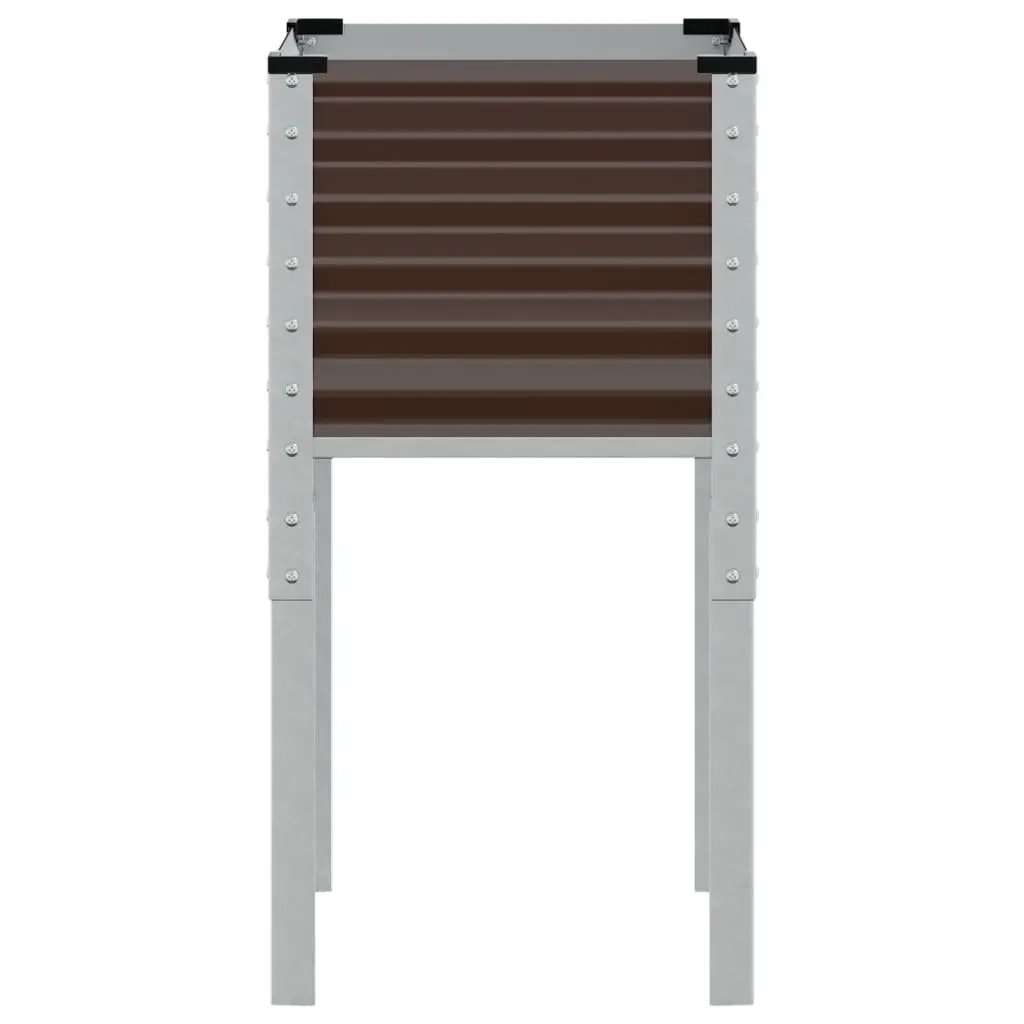 Garden Planter Box Brown Steel Outdoor 45 x 45 x 88 cm
