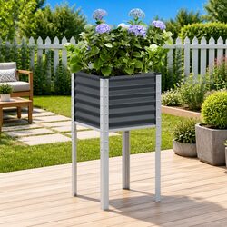 Welcome to a Greener Space with Your Anthracite Planter Box 45x45x88cm