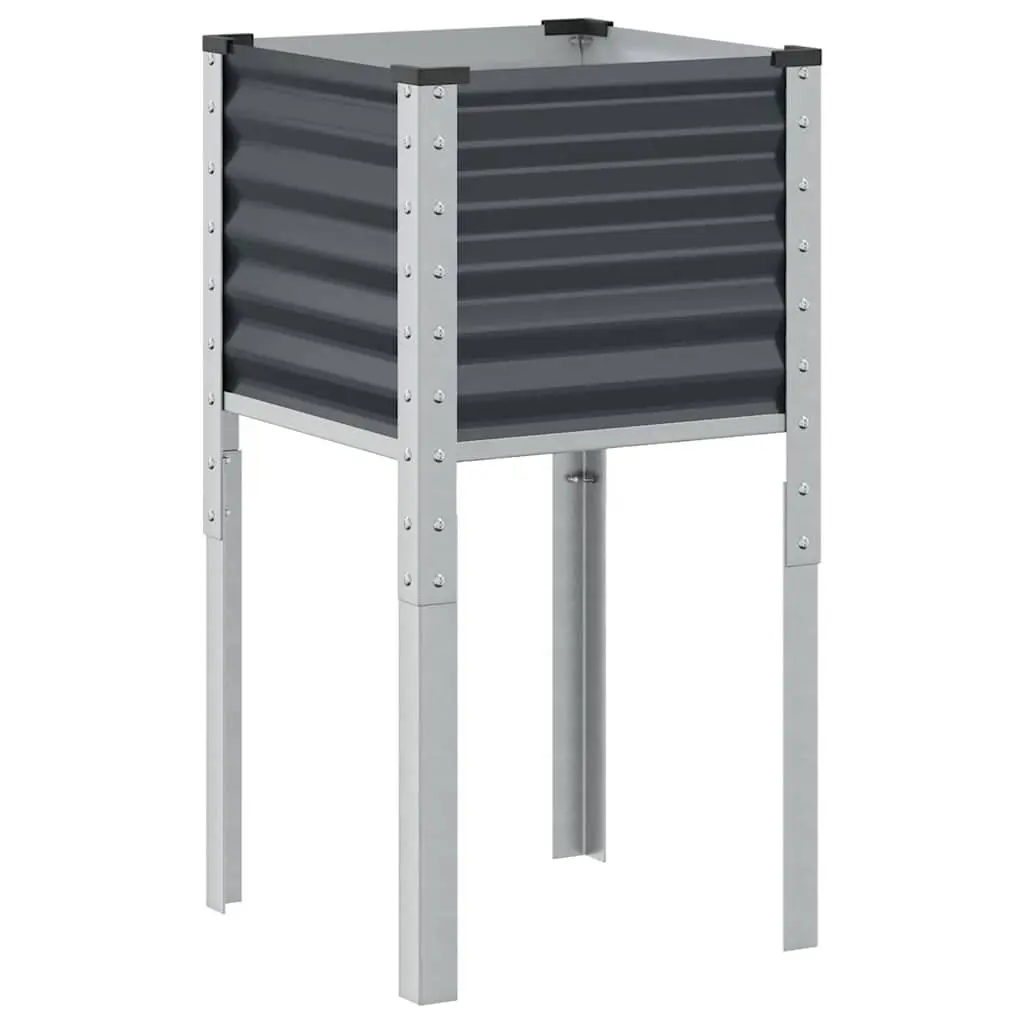Steel Garden Planter Box Anthracite 45x45x88cm