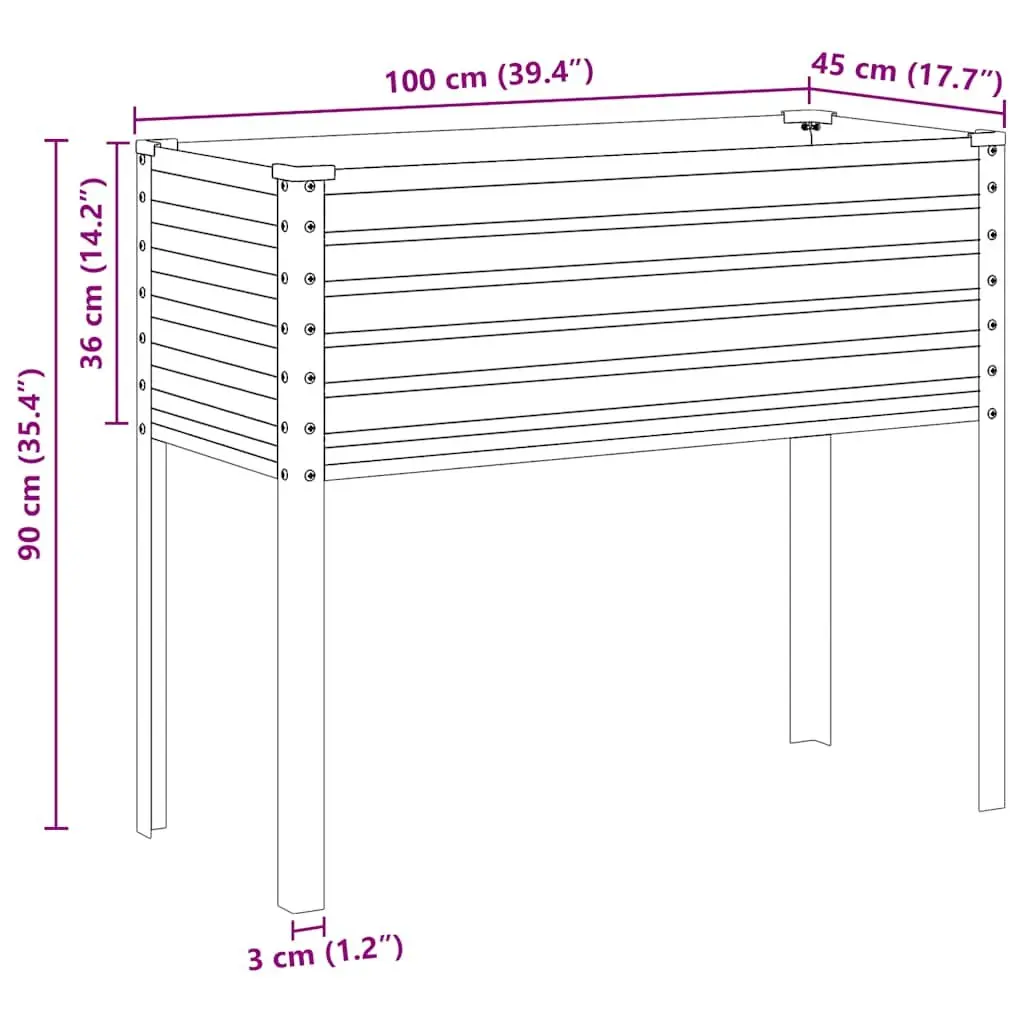 Garden Planter Box Steel Green Outdoor 100 x 45 x 90 cm