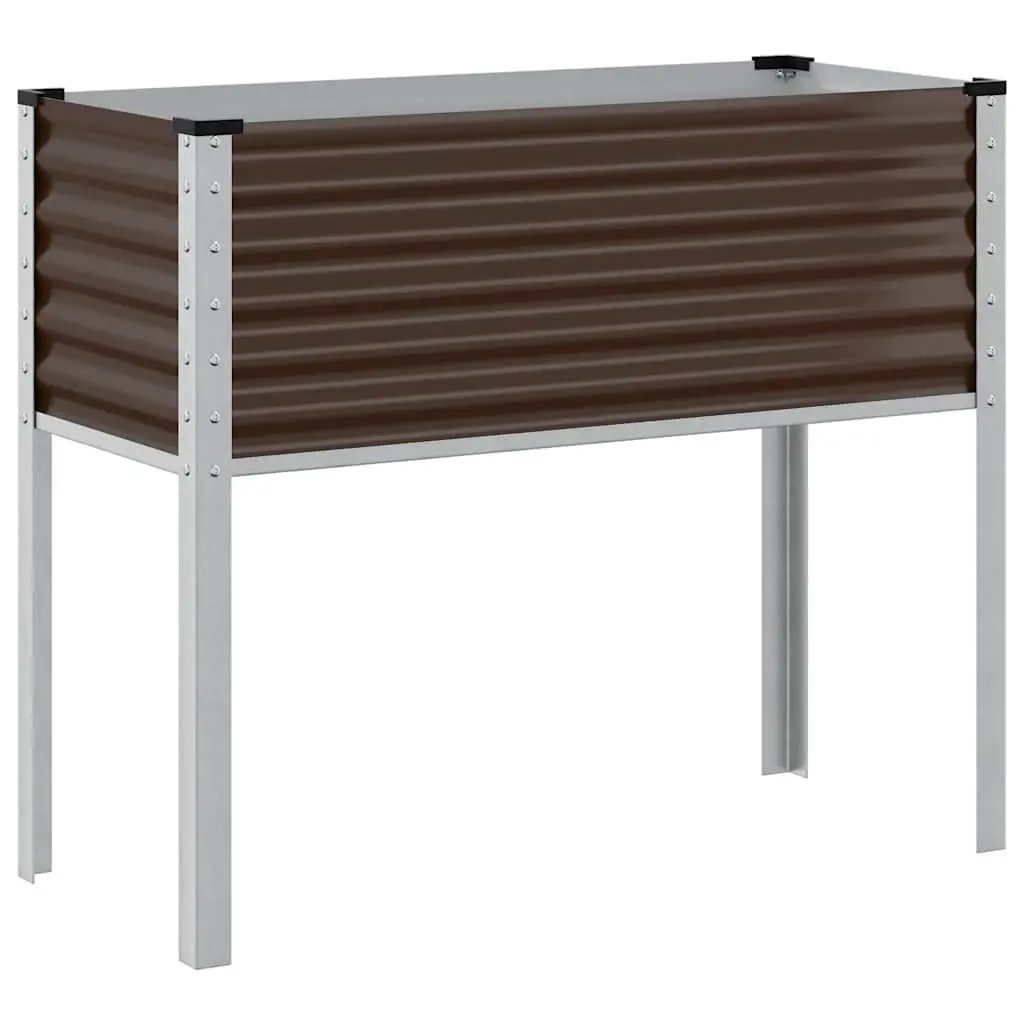 Steel Garden Planter Box Outdoor Raised Bed for Flowers Vegetables Herbs 100 x 45 x 90 cm
