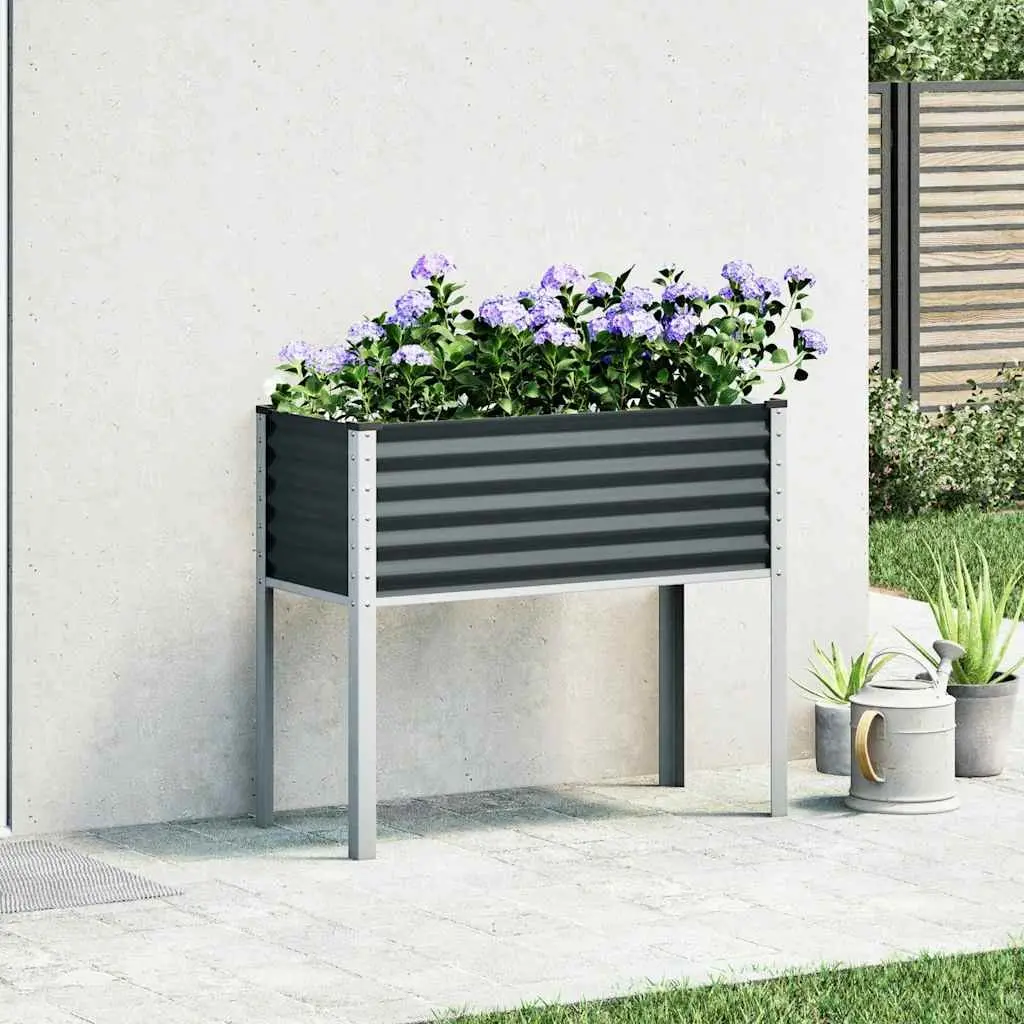 Steel Garden Planter Box Anthracite 100x45x90 cm