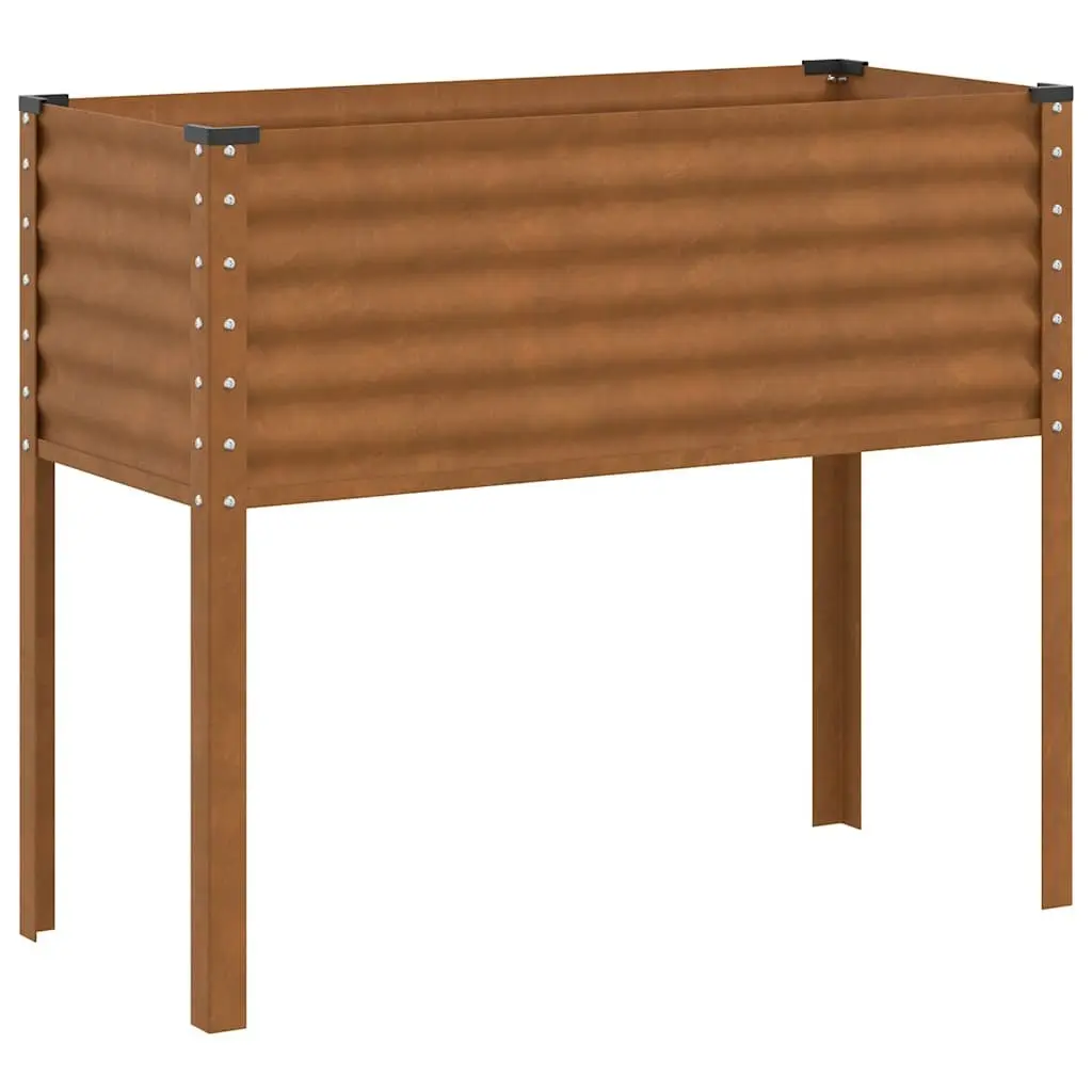 Garden Planter Box 100x45x90 cm Steel Raised Bed Outdoor Flowers Vegetables