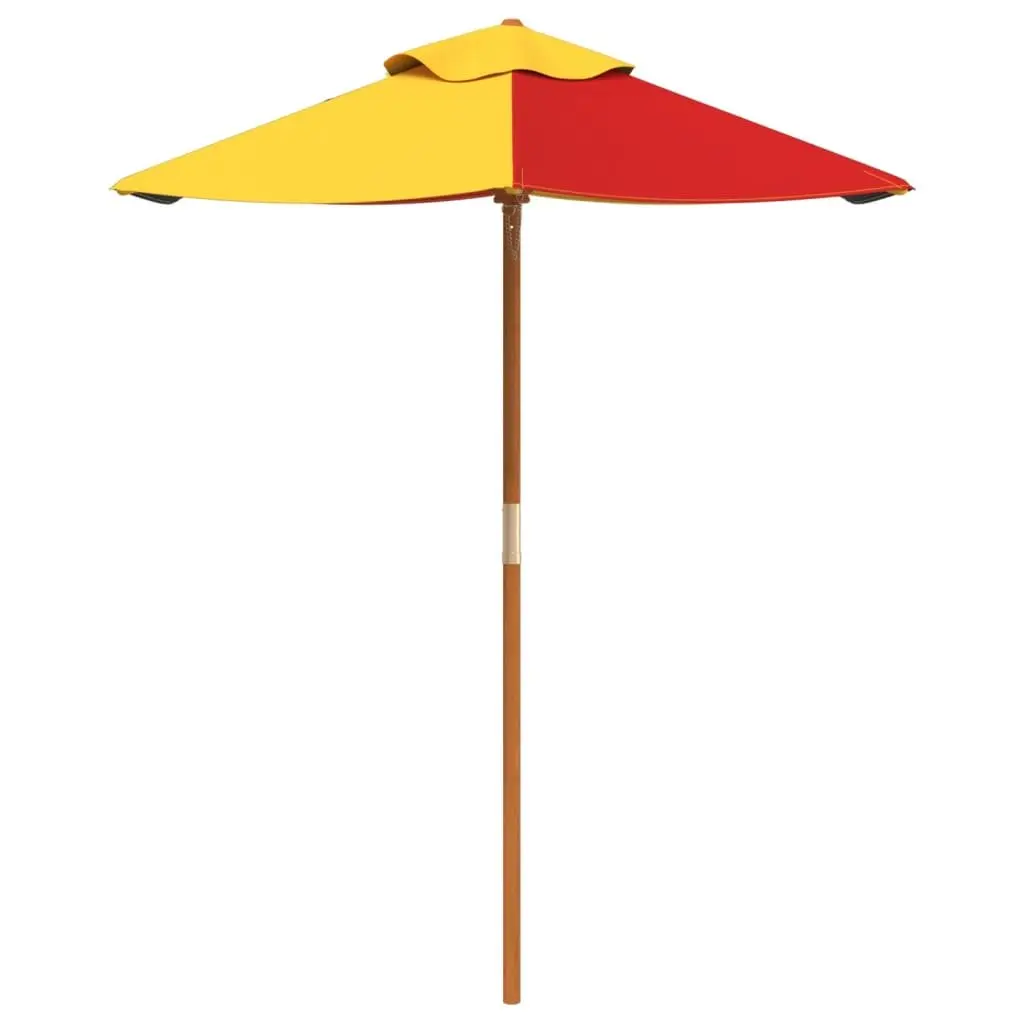 Kids Garden Umbrella Outdoor Patio Sunshade Wooden Pole Multicolour 120cm Diameter 140cm Height