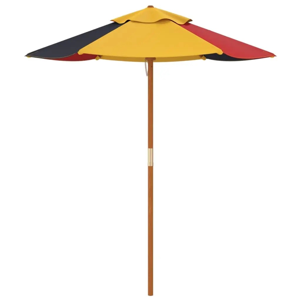 Kids Garden Umbrella Outdoor Patio Sunshade Wooden Pole Multicolour 120cm Diameter 140cm Height