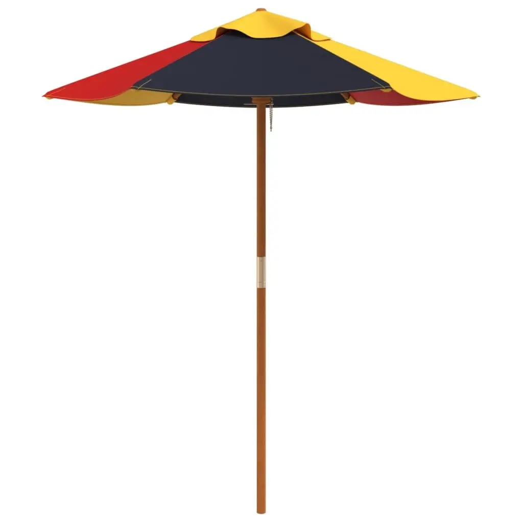 Kids Garden Umbrella Outdoor Patio Sunshade Wooden Pole Multicolour 120cm Diameter 140cm Height