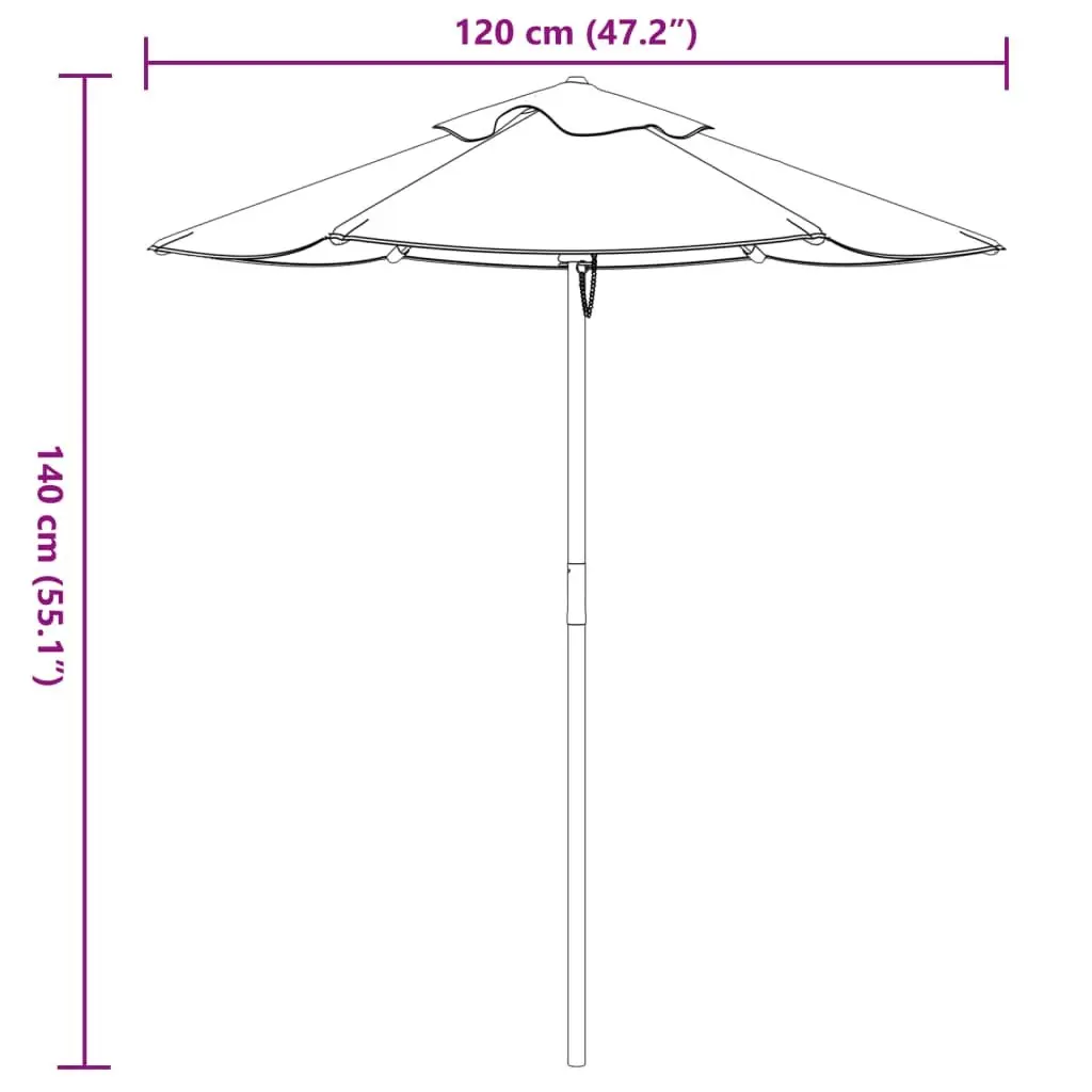 Kids Garden Umbrella Outdoor Patio Sunshade Wooden Pole Multicolour 120cm Diameter 140cm Height