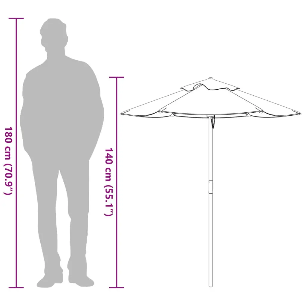 Kids Garden Umbrella Outdoor Patio Sunshade Wooden Pole Multicolour 120cm Diameter 140cm Height