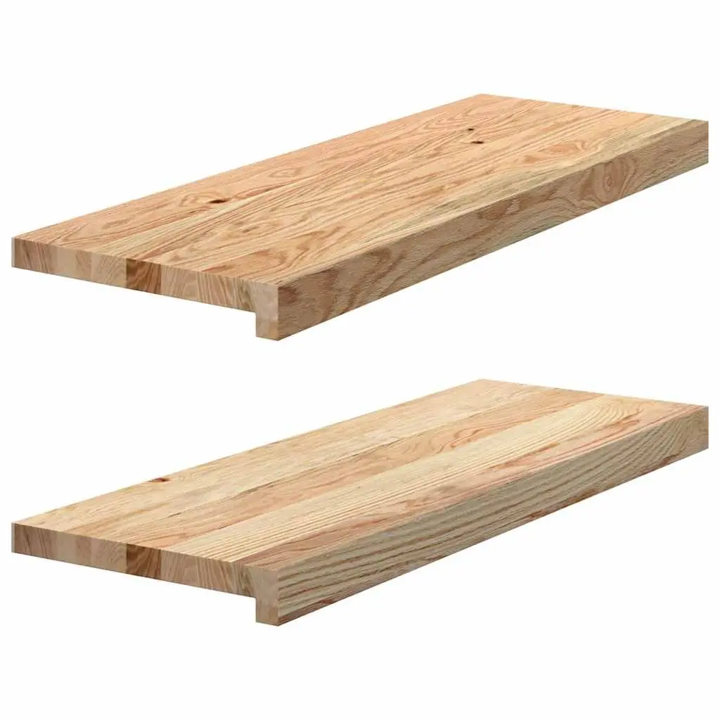 Window Sill Solid Oak Wood Untreated Natural 70x25x2 cm Display Ledge Pair