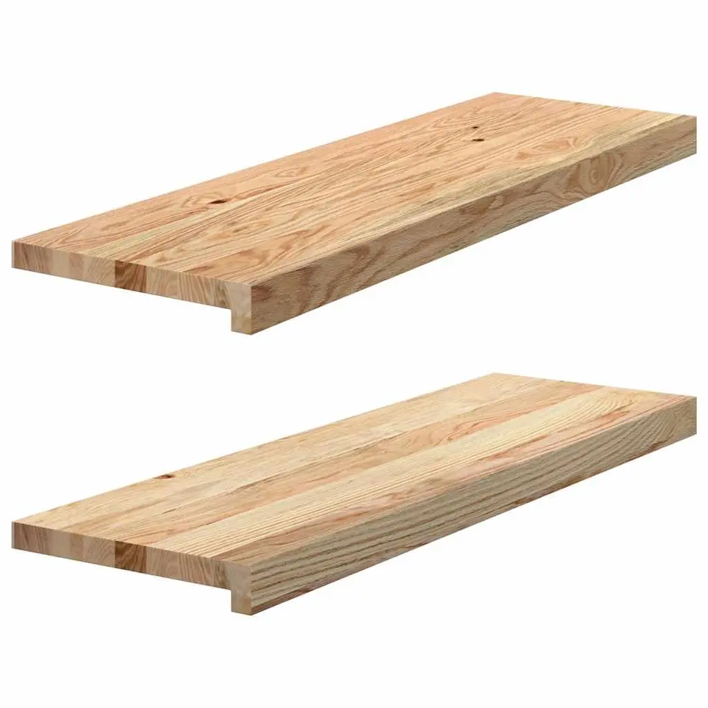 Window Sills Solid Oak Wood Untreated Natural 80x25x2 cm 2 pcs