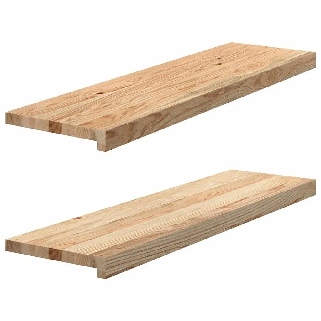 Window Sills Solid Oak Wood Untreated 90x25x2 cm Brown 2 pcs