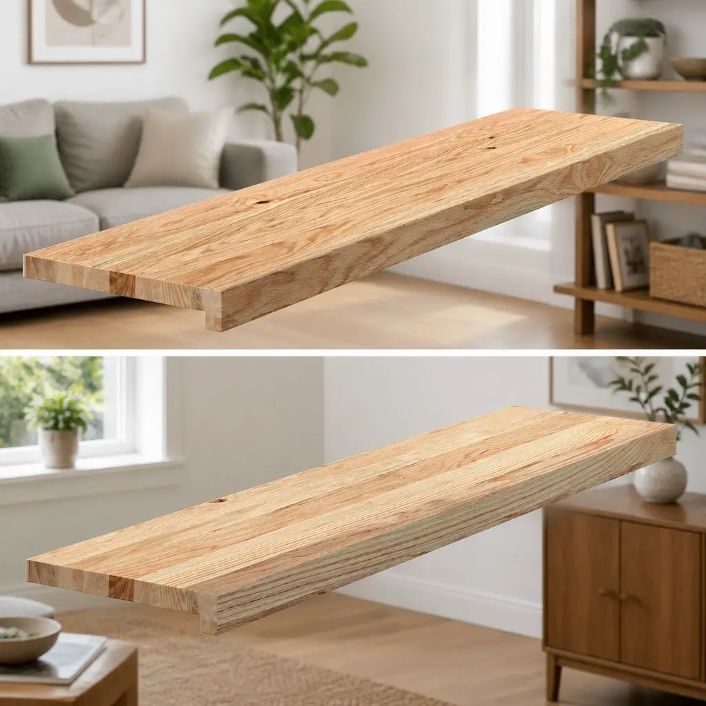 Window Sills Solid Oak Wood Untreated 100x25x2 cm Natural Wooden Ledge 2 Pieces