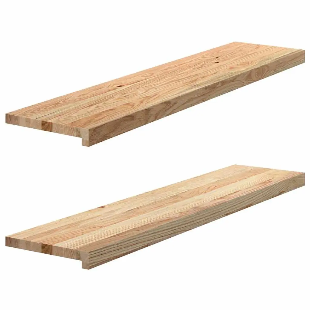 Window Sills Solid Oak Wood Untreated 110x25x2 cm Natural Display Ledge 2 Piece