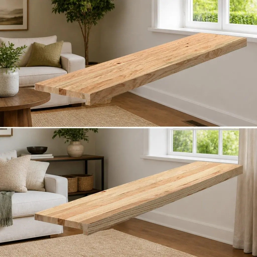 Oak Wood Window Sills Natural Untreated 120x25x2 cm 2 Pieces