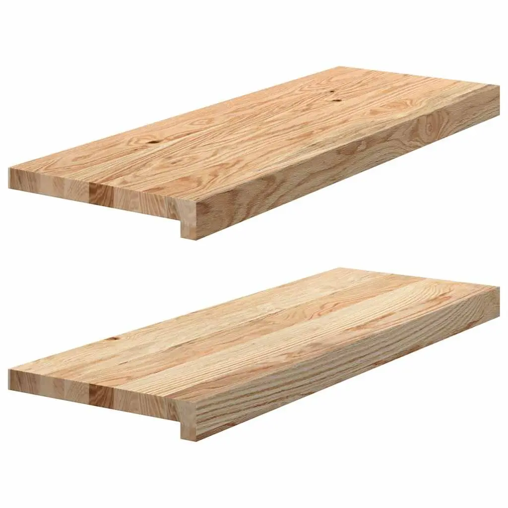 Window Sills Solid Wood Oak Untreated 70x30x2 cm Brown 2 pcs
