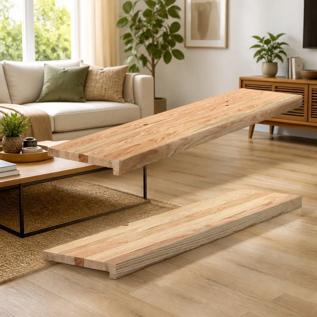 Window Sills Untreated Solid Wood Oak 110x30x2cm Natural Wooden Ledge 2 Piece
