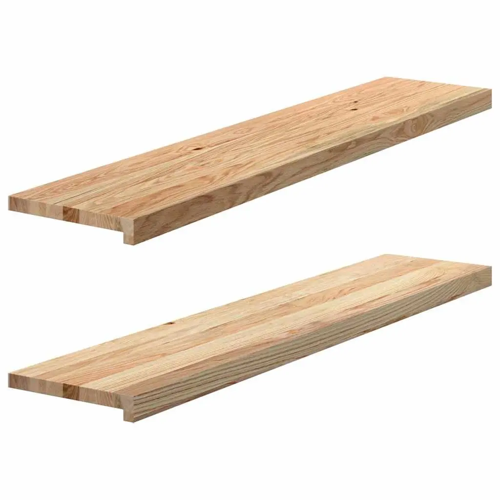 Window Sills Solid Oak Wood Untreated 120x30x2 cm Brown Display Ledge 2 Piece
