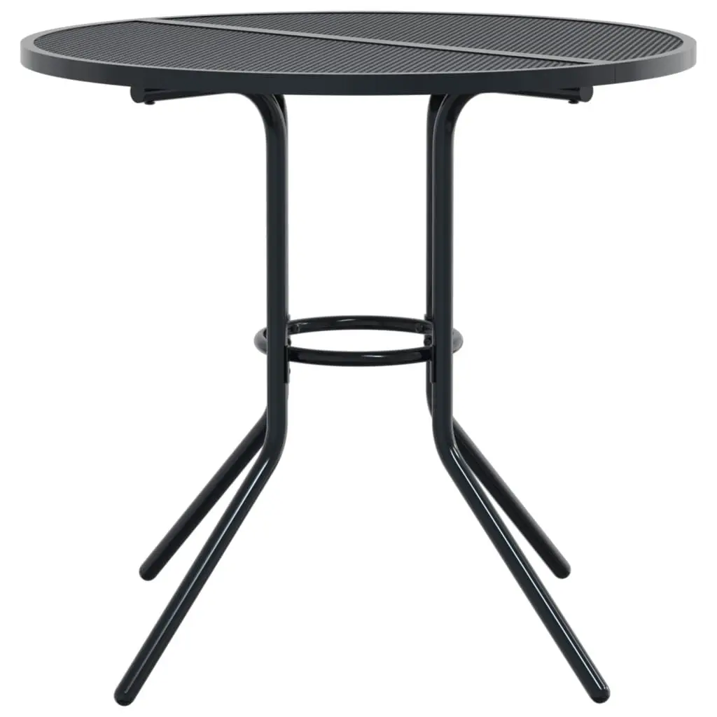 Round Patio Table Mesh Tabletop Anthracite Steel Ø80cm
