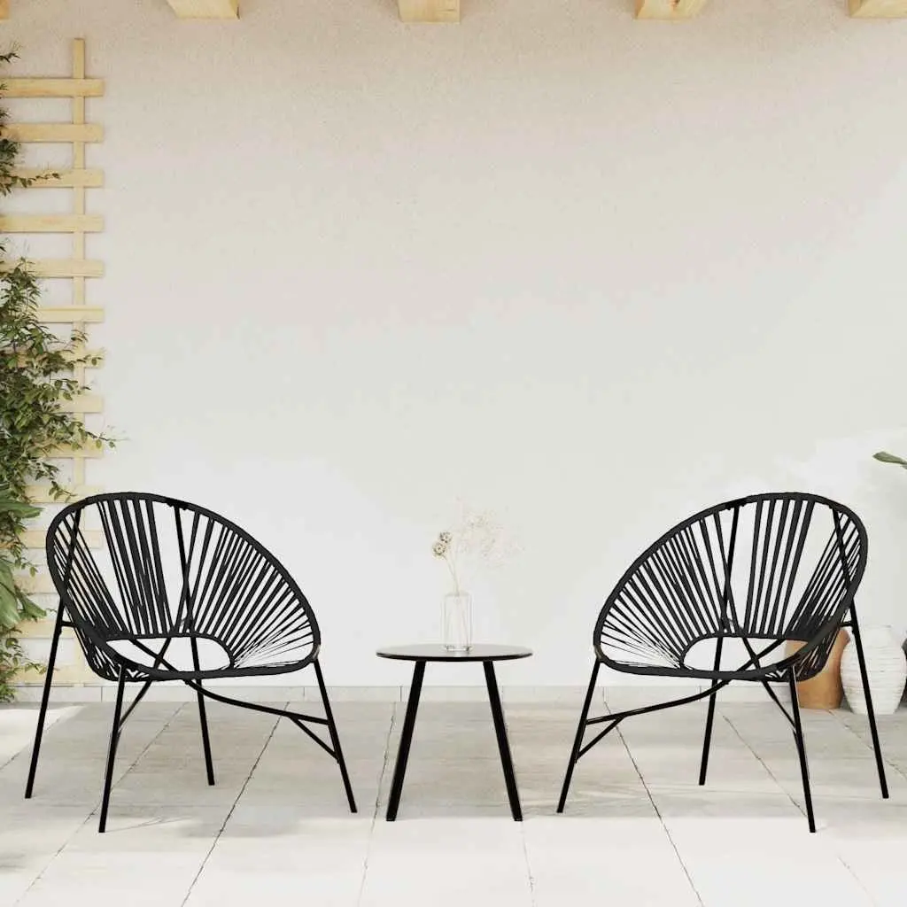 Outdoor Egg Chair Black Garden Seating Relaxation Lounge Seat with Armrests