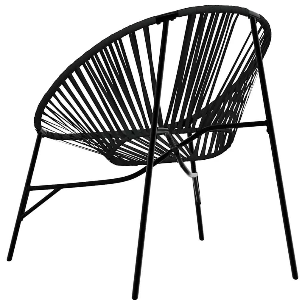 Outdoor Egg Chair Black Garden Seating Relaxation Lounge Seat with Armrests