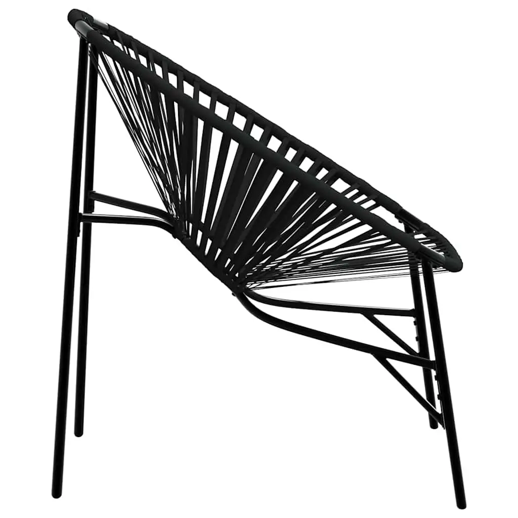 Outdoor Egg Chair Black Garden Seating Relaxation Lounge Seat with Armrests