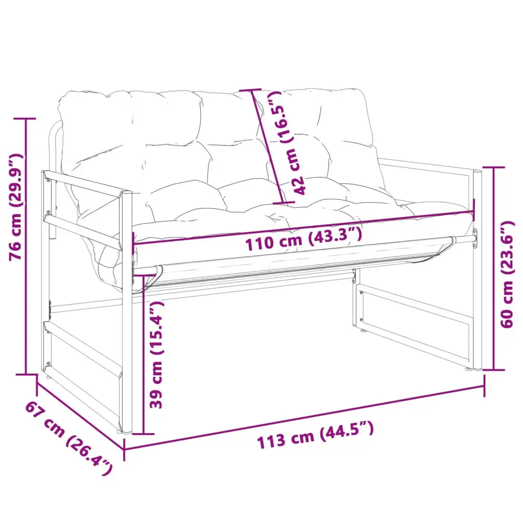 Garden Bench with Cushion for Relaxing Outdoors