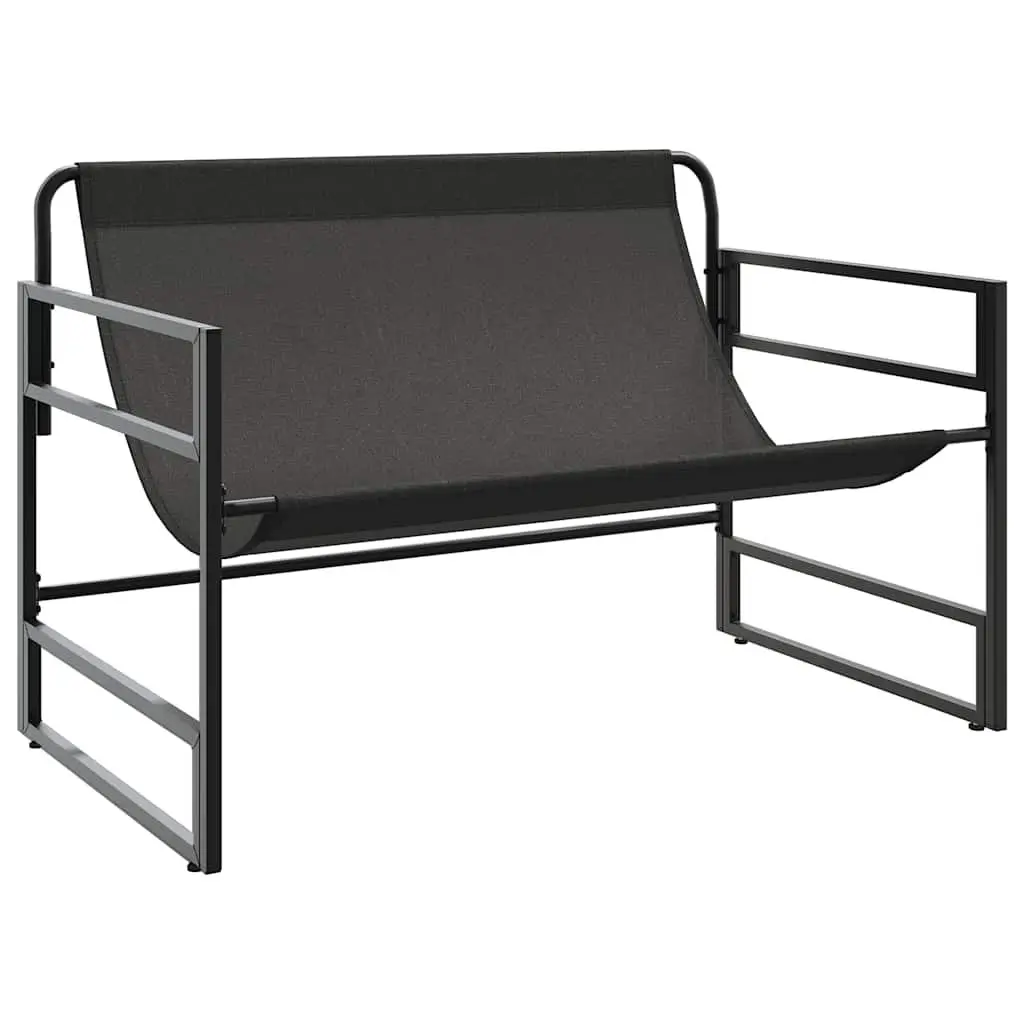 Garden Bench Outdoor Seating with Cushion Taupe 113cm Steel Frame
