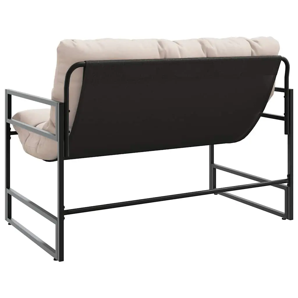 Garden Bench Outdoor Seating with Cushion Taupe 113cm Steel Frame