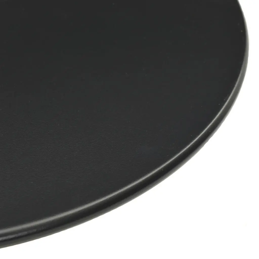 Round Outdoor Table Black Steel Frame 50cm Diameter 72cm Height