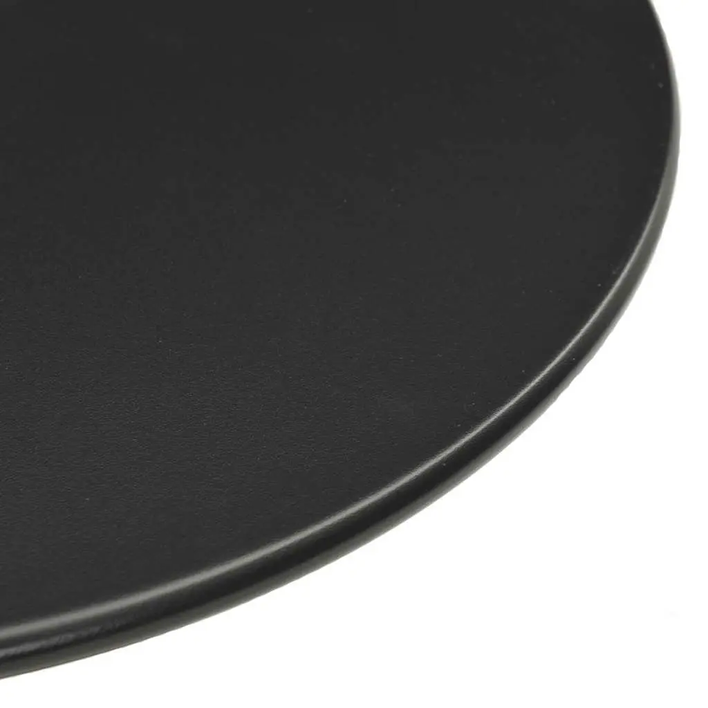 Round Steel Frame Garden Table Black 60cm Outdoor Patio Furniture
