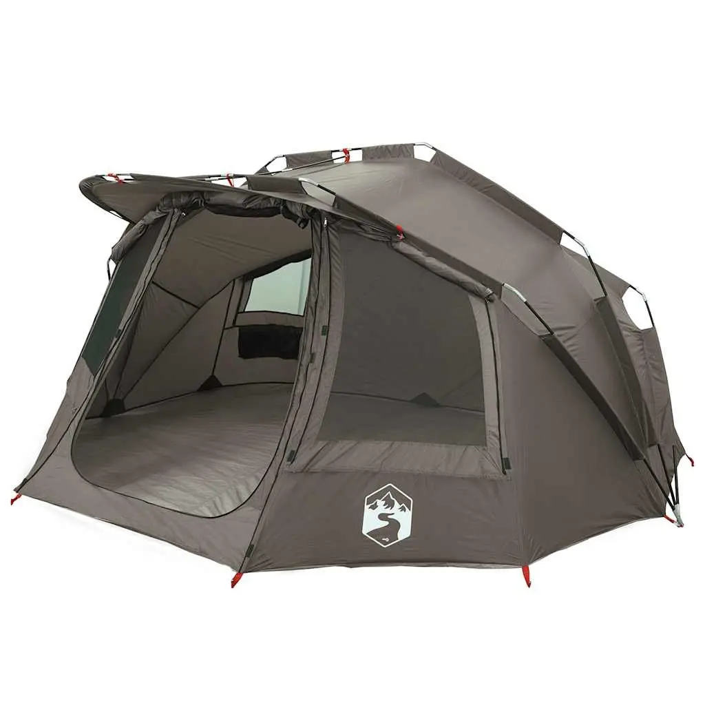 Fishing Tent 5-Person Grey Waterproof Camping Shelter Outdoor Sun Shade