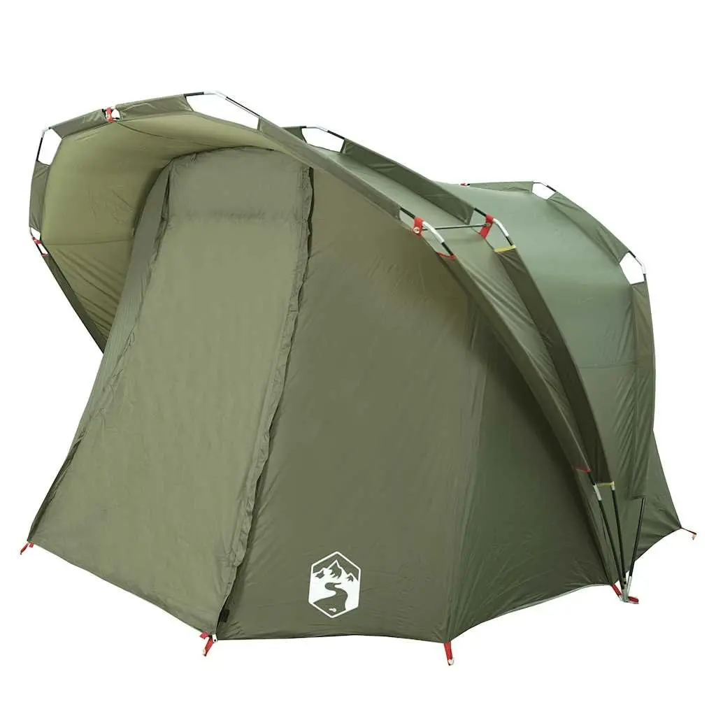 Fishing Tent 4-Person Waterproof Camping Shelter Olive Green Shade Protection