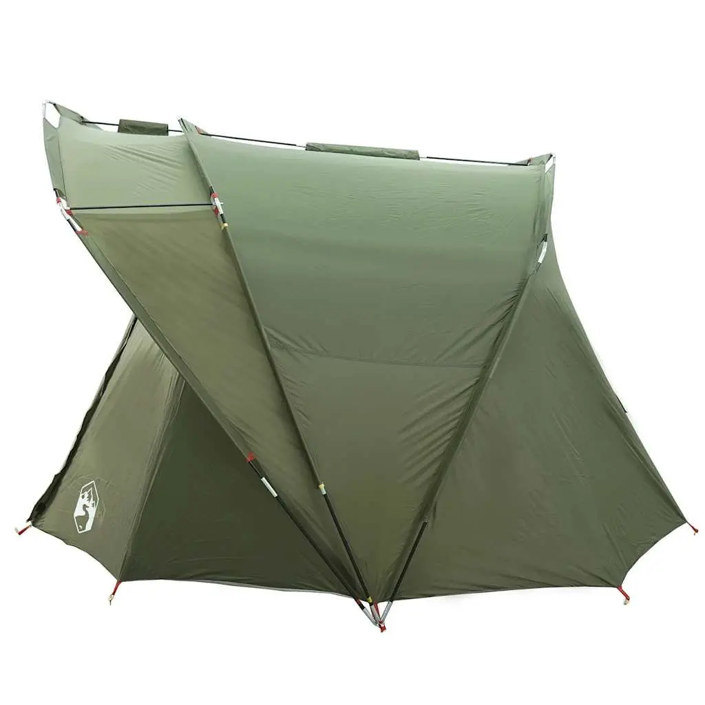 Fishing Tent 4-Person Waterproof Camping Shelter Olive Green Shade Protection